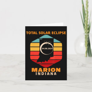 Vintage Marion Indiana Total Solar Eclipse 2024 Card