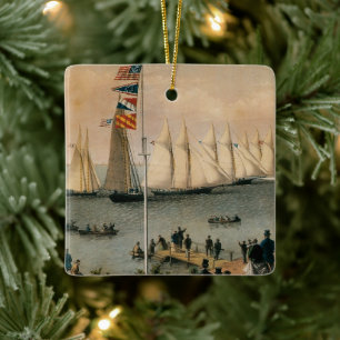 Vintage Maritime, New York Yacht Club Regatta Ceramic Ornament