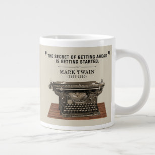 Vintage Mark Twain Quote and Typewriter Large Coffee Mug