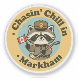 Vintage Markham Ontario Racoon & Hockey