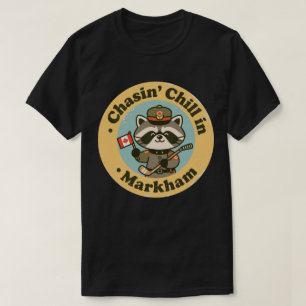 Vintage Markham Ontario Racoon & Hockey T-Shirt