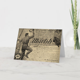 Vintage Marlin Firearms Good Shot Ad Greeting Card