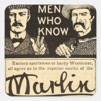 Vintage Marlin Firearms Rifle Gun Ad Sticker Set