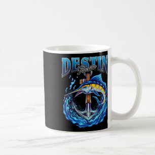 Vintage Marlin Nautical Anchor Destin Florida Fish Coffee Mug