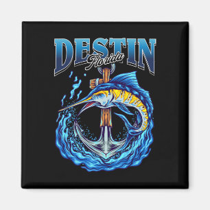 Vintage Marlin Nautical Anchor Destin Florida Fish Magnet