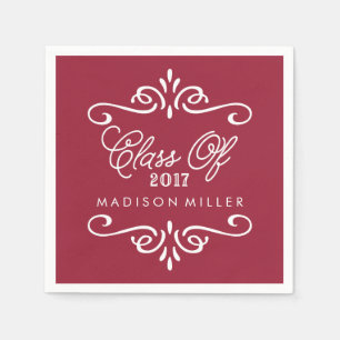 Vintage Maroon Graduation Napkins