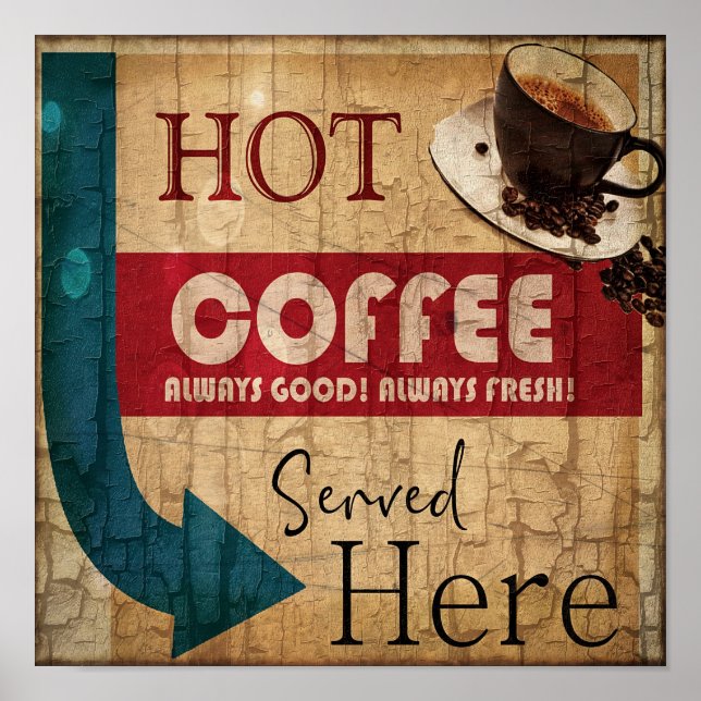 Vintage marquee coffee sign (Front)