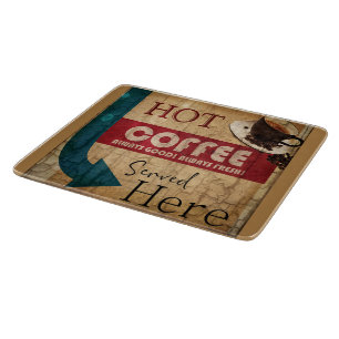 Vintage marquee coffee sign cutting board
