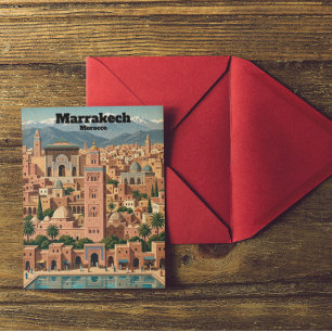 Vintage Marrakech Morocco Architecture Travel Postcard