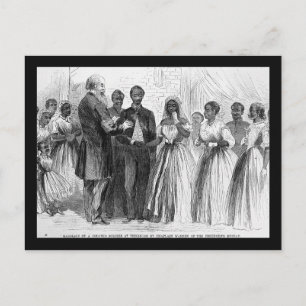 Vintage Marriage of a Coloured Soldier by Chaplain Postcard