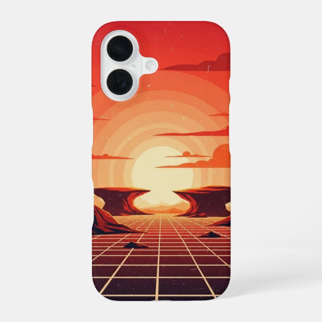 Vintage Mars Landscape iPhone 16 Case (Back)