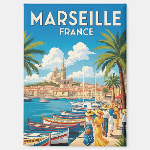 Vintage Marseille France Travel Magnet