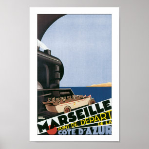 Vintage Marseille France Travel Poster Print