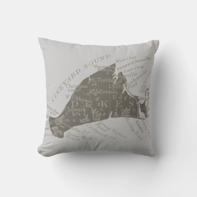Vintage Martha's Vineyard, grey Cushion (Front)