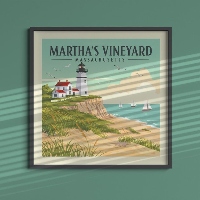 Vintage Martha's Vineyard Massachusetts Poster (Creator Uploaded)