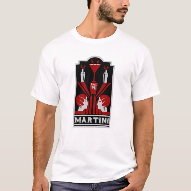 Vintage Martini Art Deco T-Shirt (Front)