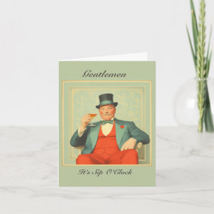 Vintage Martini Dandy - Gentlemen It's Sip O'Clock Note Card
