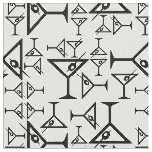 Vintage Martini Glasses Black & White Martini Fabric