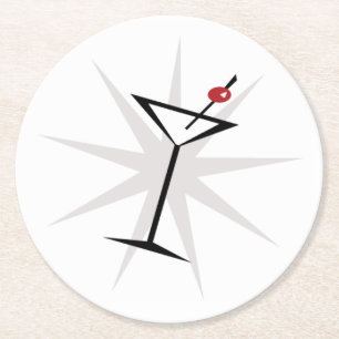 +[ Vintage Martini ]+ Round Paper Coaster