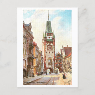 Vintage Martinstor in Freiburg, Germany Postcard