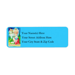 Vintage Mary Jesus and Angels Return Address Label