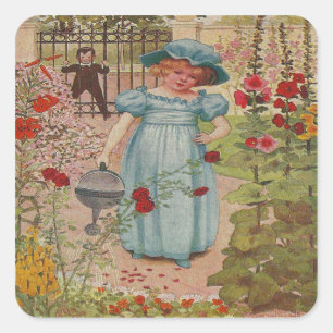 vintage Mary Mary rhyme Square Sticker