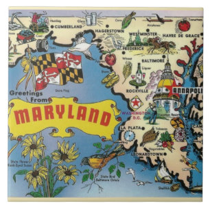 Vintage Maryland Map Ceramic tile