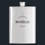 Vintage Masculine | Personalised Groomsman Gift Hip Flask<br><div class="desc">This stylish,  classic look flask makes the perfect groomsman gift for your wedding! His name appears in black,  vintage style text,  along with his title for the wedding as well as the date,  for a keepsake he'll love.</div>