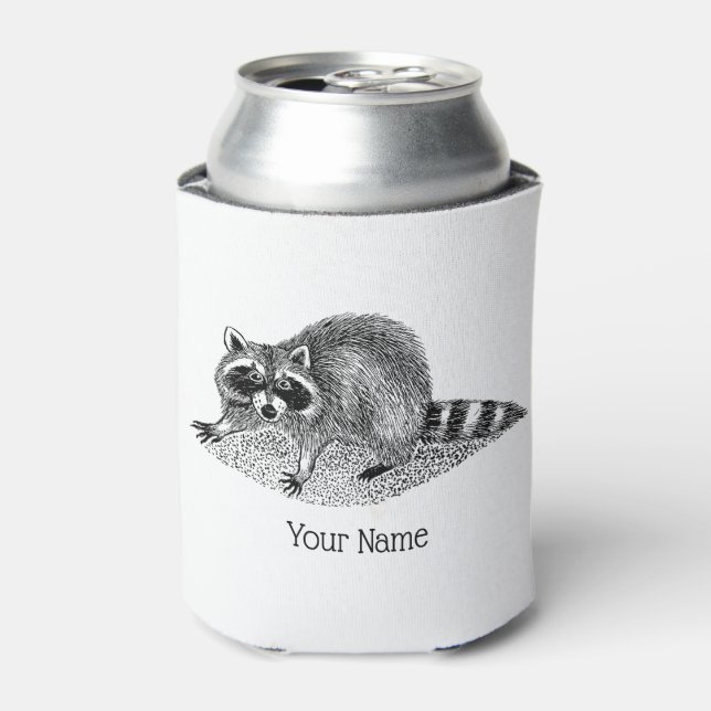 Vintage Masked Racoon Can Cooler (Can Front)