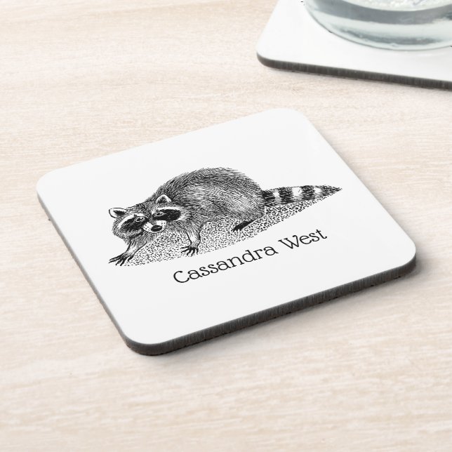 Vintage Masked Racoon Coaster (Left Side)