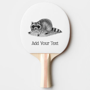Vintage Masked Racoon Ping Pong Paddle