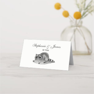Vintage Masked Racoon Place Card