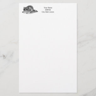 Vintage Masked Racoon Stationery