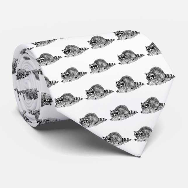 Vintage Masked Racoon Tie (Rolled)