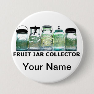 Vintage Mason Jar Fruit Jars Collector Club Show 7.5 Cm Round Badge