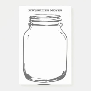 Vintage mason jar Personalised Post-it® notes