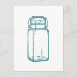 Vintage Mason Jar Postcard
