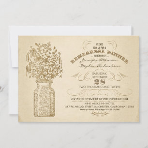 vintage mason jar rehearsal dinner invitations