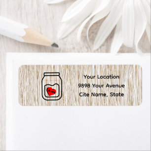 Vintage mason jar wood grain theme return address label