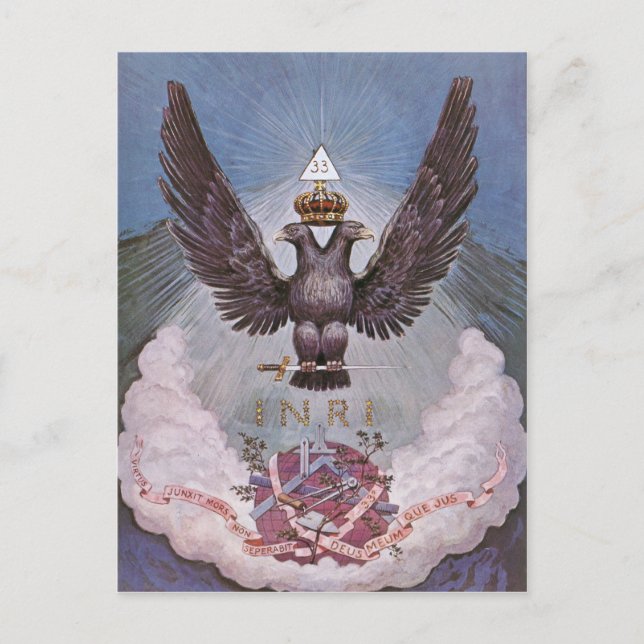 Vintage Masonic Print Postcard (Front)