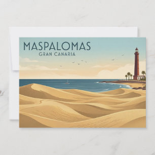 Vintage Maspalomas Dunes - Minimalist Gran Canaria Invitation