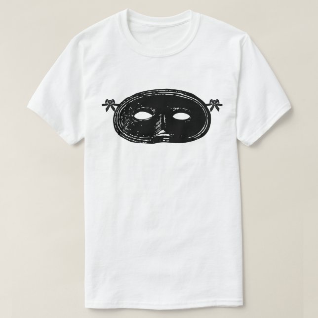 Vintage masquerade party mask black white T-Shirt (Design Front)