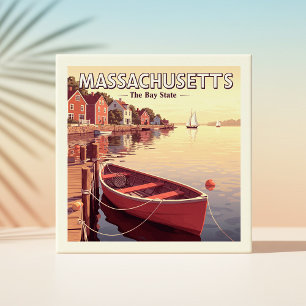 Vintage Massachusetts Ceramic Tile
