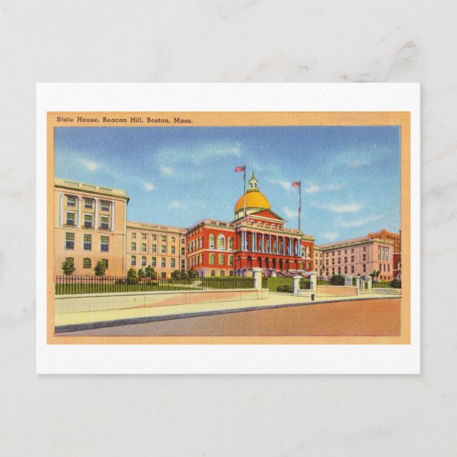 Vintage Massachusetts State House / Capitol Postcard (Front)