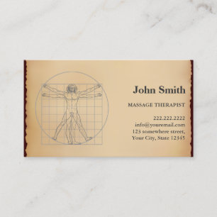 Vintage Massage Therapist Appointment Card
