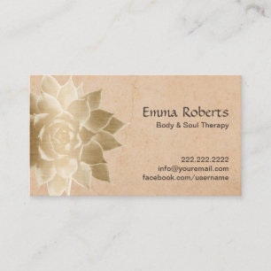 Vintage Massage Therapy Gold Lotus Loyalty Punch Card