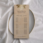 Vintage Massage Therapy Gold Lotus Price List Rack Card<br><div class="desc">Vintage Massage Therapy Gold Lotus Price List Rack Cards.</div>