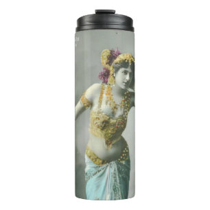 Vintage Mata Hari Postcard Thermal Tumbler