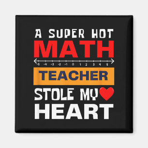 Vintage Math Saying Super Hot Teacher Heart Humor Magnet