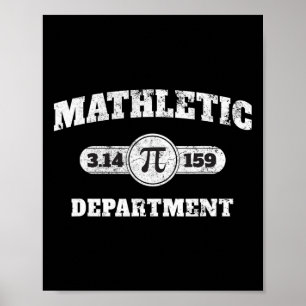 Vintage Mathletic Department 3.14159 Pi Day Math L Poster